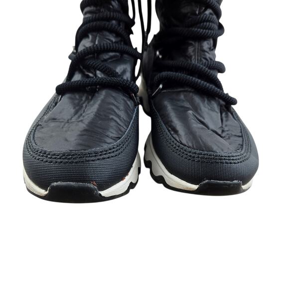 Sorel Kinetic Snow Boots Womens 9 Black White Lace Up Comfort Winter Gorpcore - Picture 5 of 13